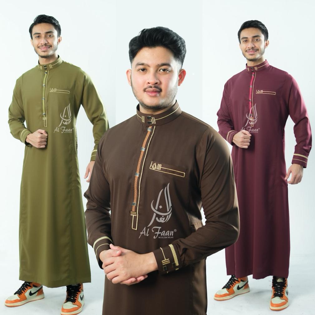 jubah Pria Gamis Pria Jubbah Mewah Model Al faan jubah reguler jubah mewah bordir jubah pria muslim 