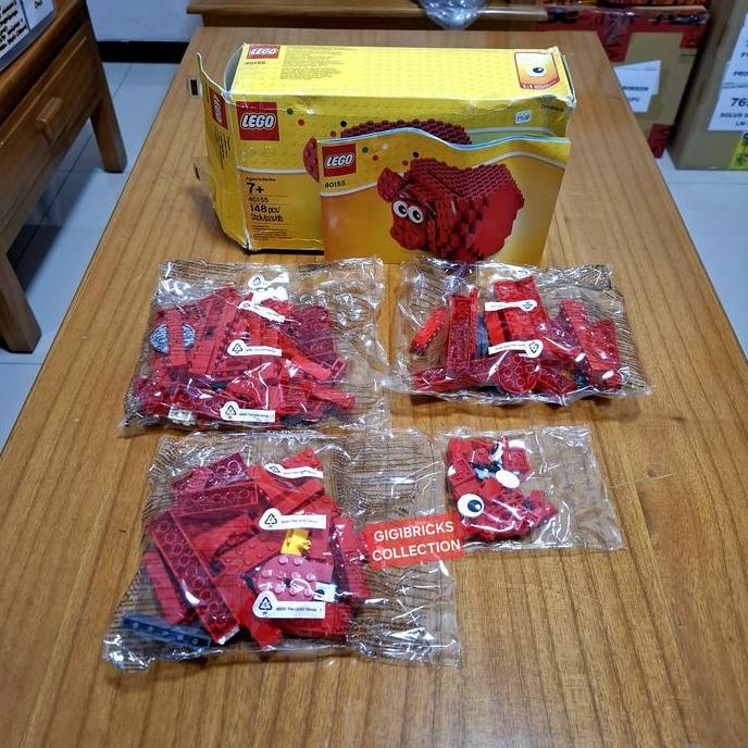 Lego Original 40155 Coin Bank, Red Piggy Bank MiSP (Dus Jelek)
