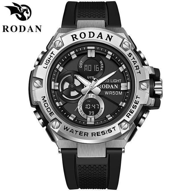 Promo RODAN 8001  JAM TANGAN SPORT PRIA  FREE BOX Watches unisex Kaca Stainless COD