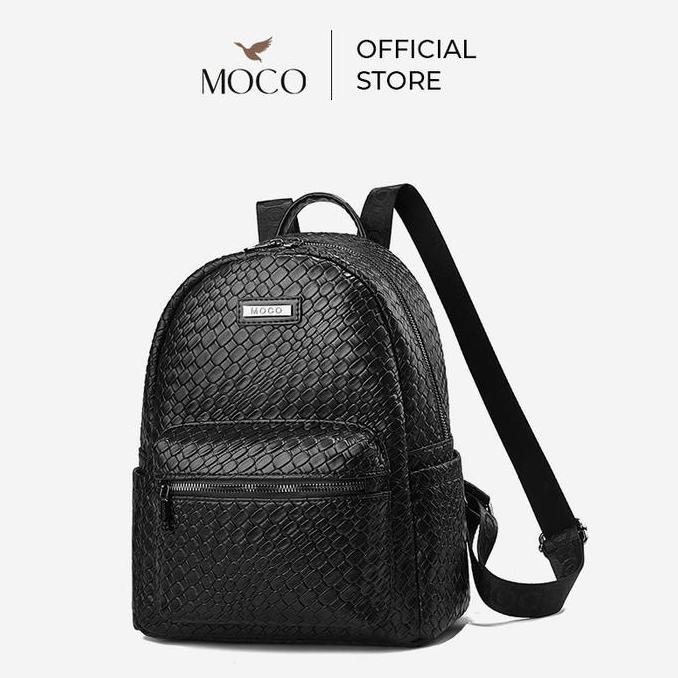 MOCO OFFICIAL - Crovia Bag Fashion Tas Ransel Wanita Kulit Backpack Kuliah Sekolah Unisex Croco 8802