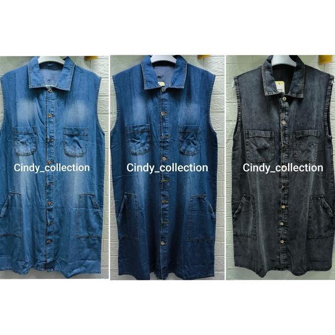 Promo ROMPI PANJANG JEANS WANITA ROMPI JEANS PANJANG OUTER JEANS WANITA VEST DENIM WANITA COD