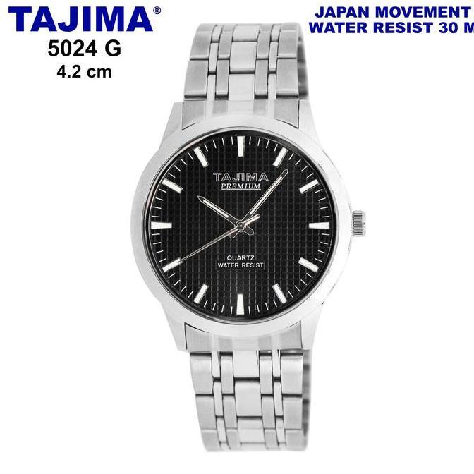 Promo Jam Tangan Analog Pria Tajima Premium 5024 Silver Stainless Steel Water Resist 3 ATM Garansi 1