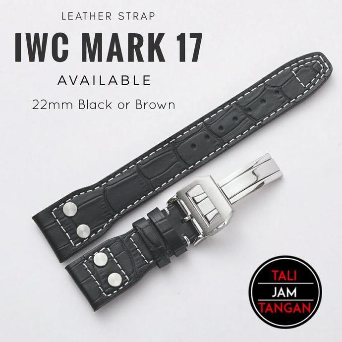 Promo 22mm IWC Mark 17 Leather Strap Tali Jam Tangan Kulit Asli IWC COD