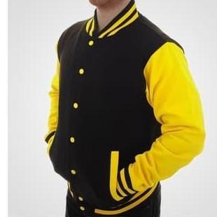 DS113 >> Jaket Baseball Varsity Hitam Kuning