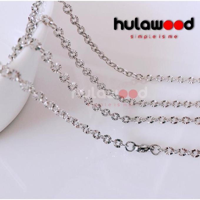 DR122 - Kalung Rantai MCI Titanium Stainles Premium Chain Anti Karat Pria Wanita NURI SINAR / Kalung