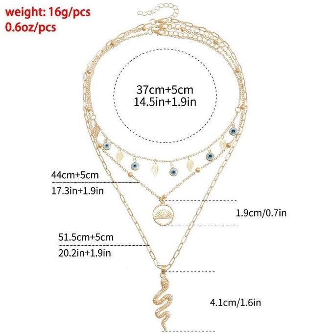 DE26 - FanyeeDesain kreatif kalung liontin ular Mata Iblis yang meneteskan minyak Q940