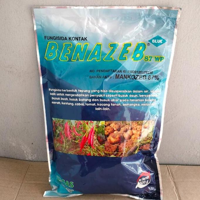 Fungisida Kontak Benazeb 87 WP 500 Gram Mankozeb Biru Anti Jamur Tanaman