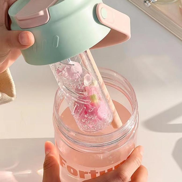 Realgoodstore Voova Dengan Botol Air Sedotan/Botol Air Pemisahan Teh/Botol Air Kapasitas Besarsiswa 