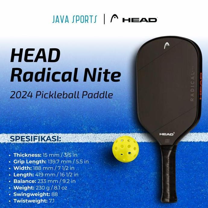 Raket Pickleball Head Radical Nite Original Pickleball Paddle Racket