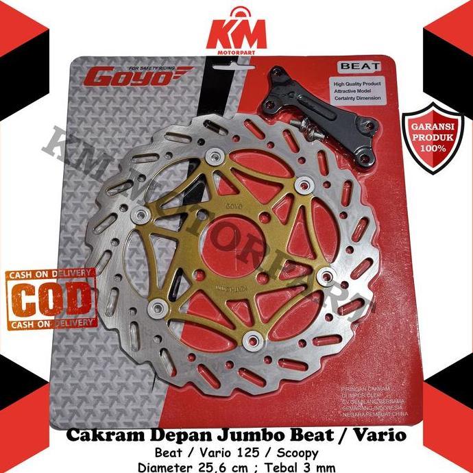 Promo Cakram Depan Beat Vario Scoopy Spacy Variasi Ukuran 260mm Jumbo Bonus Breket Piringan Rem Vari