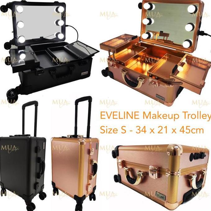 Beauty Case / Koper Makeup / Troli Rias Kaca Lampu EVELINE S