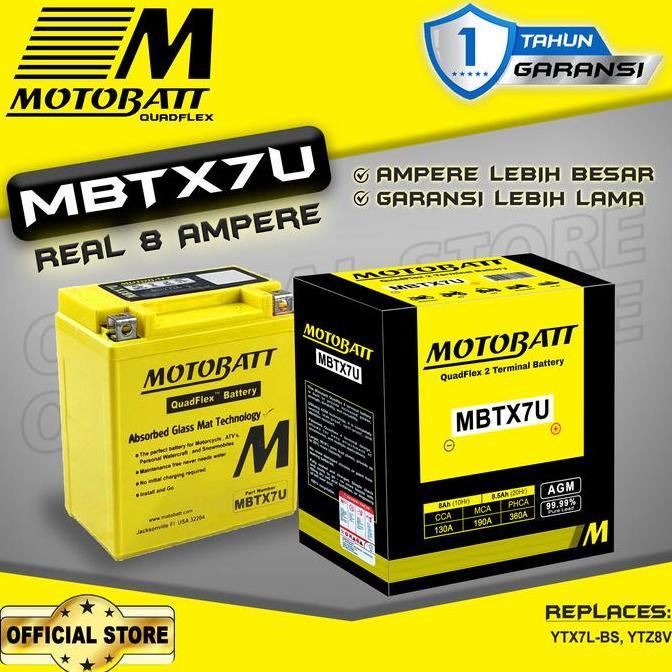 '' Motobatt Quadflex MBTX7U - 8Ah (Garansi 1 Tahun) ''