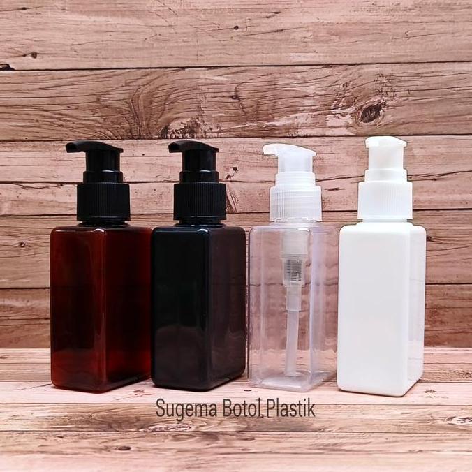 Botol Pump 100 ml Hitam / Botol Pump 100ml Kotak Pump Lotion