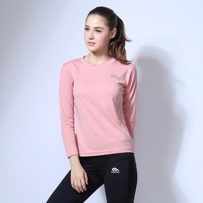 MANIAK Baju Olahraga Wanita Lengan Panjang Kaos Running Muslimah Lari