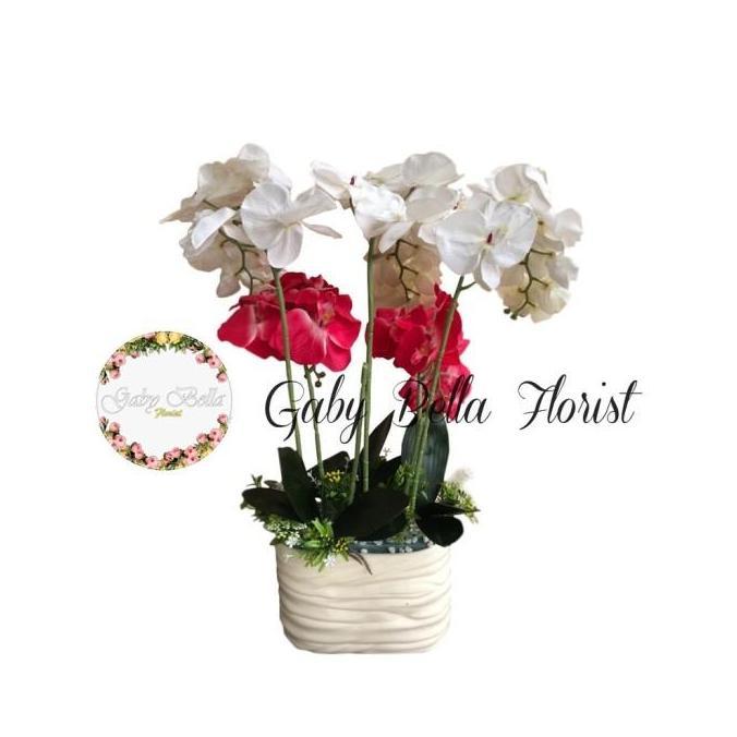 Rangkaian Bunga anggrek plastik bunga meja anggrek bunga pot anggrek latex pot bunga anggrek bunga u