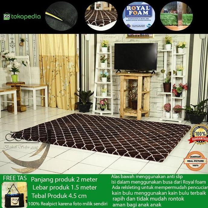 Terlaris Anti slip Karpet bulu rasfur motif kotak diamond premium 200x150x4.5cm