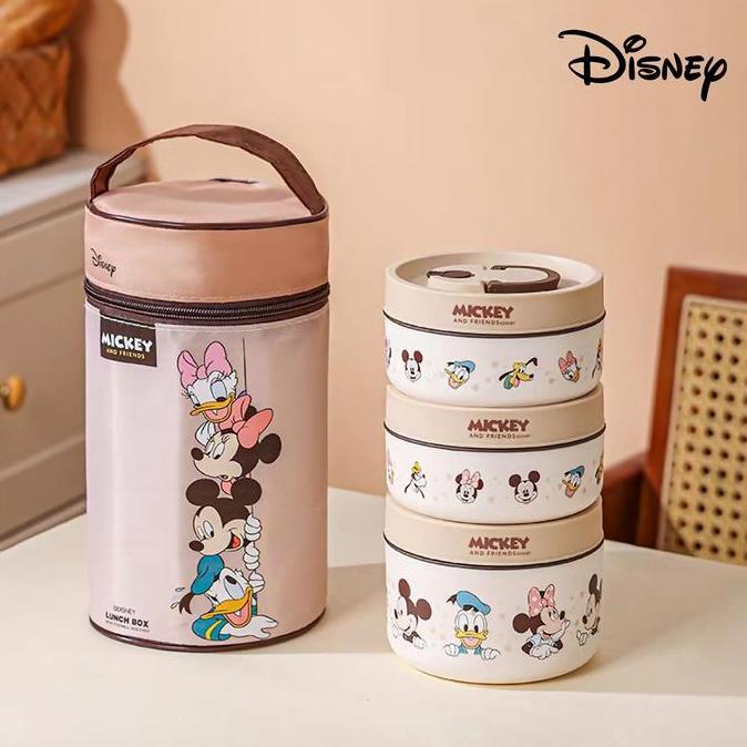 ~~~~~] Set Kotak Makan 3pc + Tas Thermal Bulat  Mickey Minnie Donald Daisy Duck Original Disney Kota