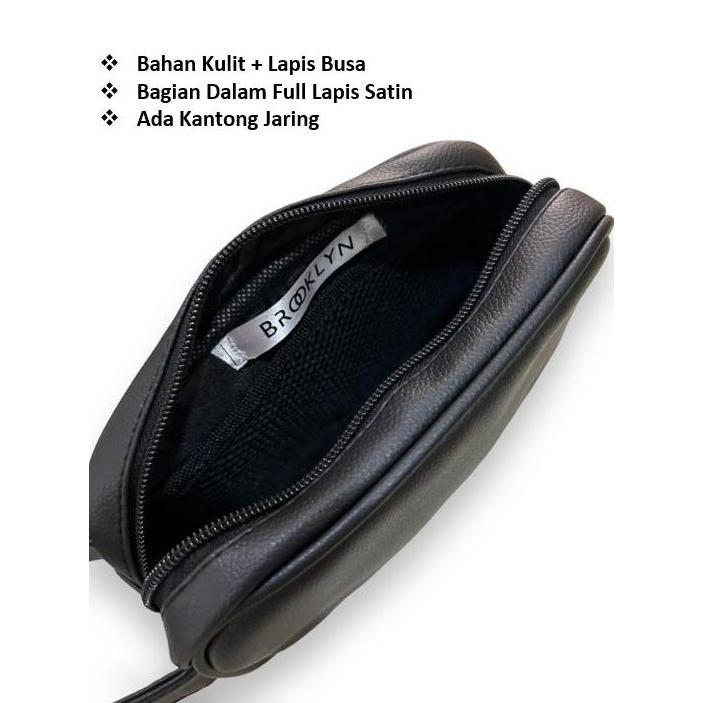 DV39 }} Pouch Clutch Serbaguna Pria Bahan Kulit Ukuran Besar