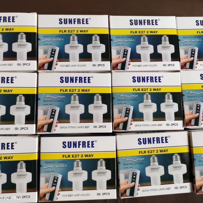 Sunfree Fiting 2 Fitting 1 Remote Lampu E27 Remote Control 2 Fitting
