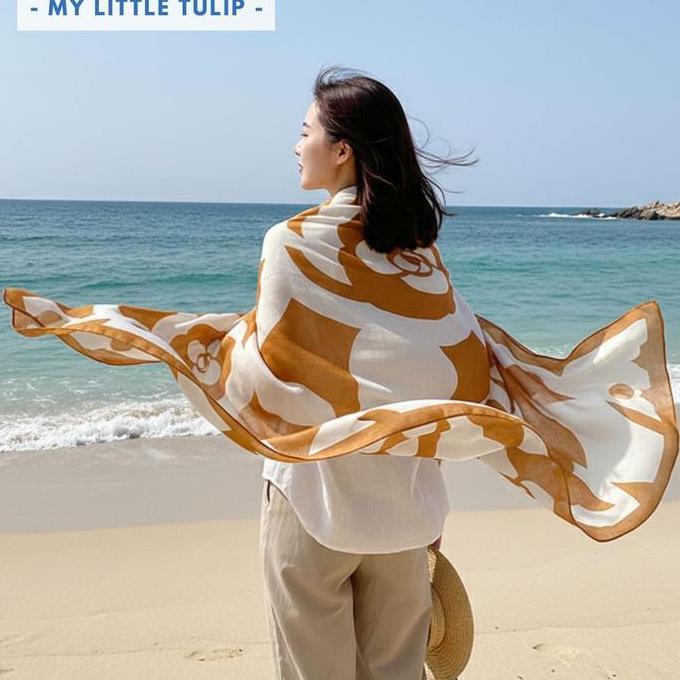 Pashmina Cantik Jilbab / Hijab Motif / Scarf Lebar Besar Kerudung Cewe