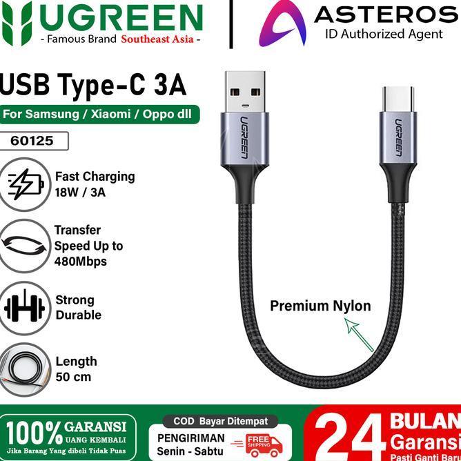Ugreen Kabel Type C Pendek Kabel Powerbank Fast Charging