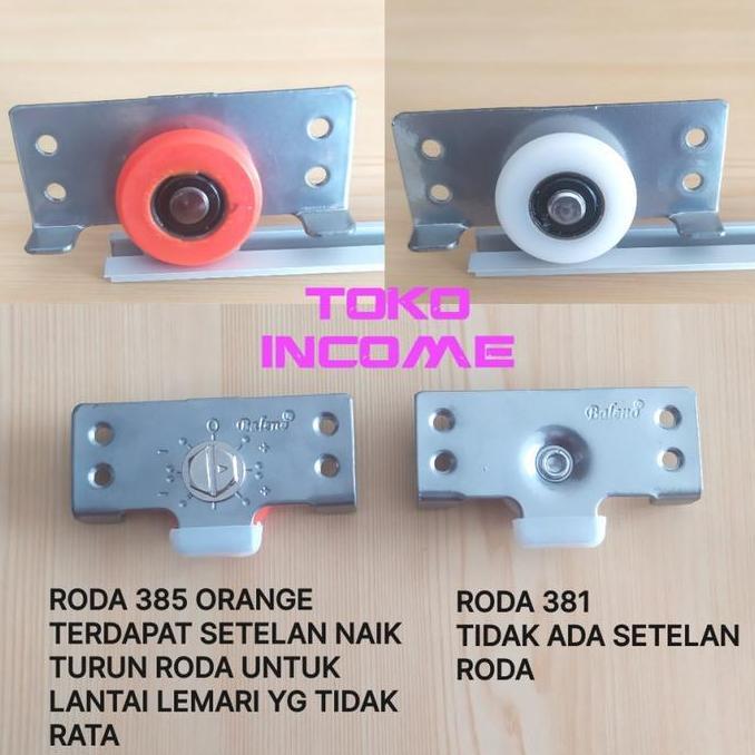 Set Rel Plus Roda 381 Pintu Sliding / Geser Lemari 1,5 Mtr Kualitas Terbaik Harga Termurah