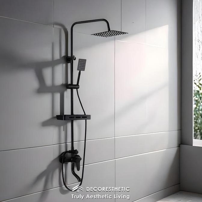 Decoresthetic Set Shower Dinding Panas Dingin Kamar Mandi Set Kepala Sower Kotak Peralatan Mandi