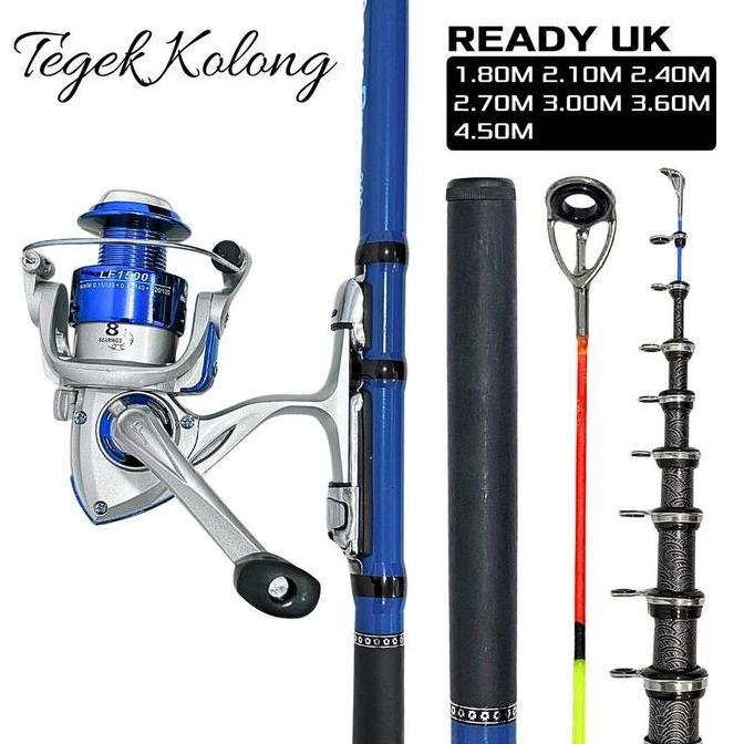 1 Set Paket Joran Tegek Kolong Teleskopik Action Lentur Ring Ceramic Guide Dan Reel Series Lf1500 Ge