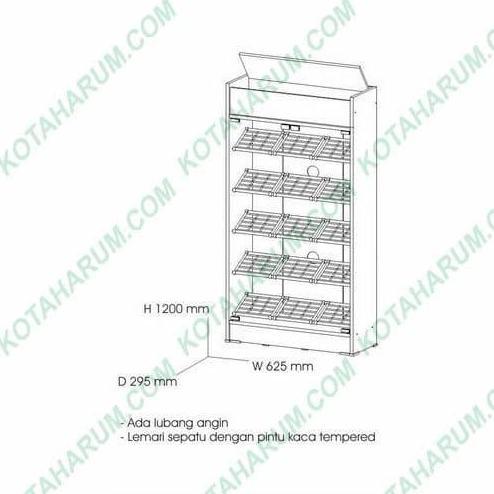 Ready stock lemari sepatu kecil pintu ayun swing kaca coklat hitam cicilan bandung