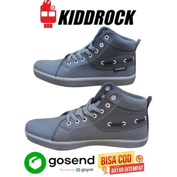 New  Sepatu Pria Kiddrock Boots Abu-Abu Kanvas Premium