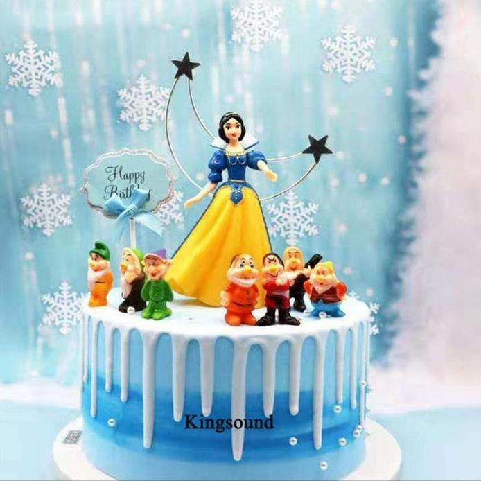 Ready 8pcs Topper Putri Salju, Topper Snow White, hiasan kue Putri Salju