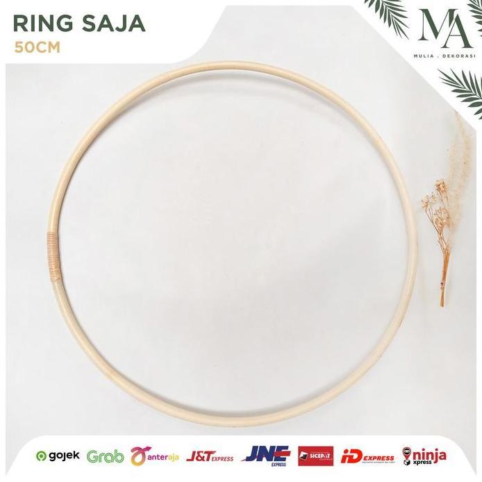 Ready Ring Rotan Lingkaran 50cm Dekorasi Backdrop Aksesoris Lamaran Nikahan Lengkap Custom Nama Inis