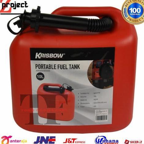 Ready stock KRISBOW Jerigen Plastik 10 liter merah / JERIGEN PLASTIK 10 LITER / Gasoline Tank Plasti