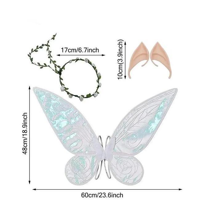 HISOKA Costume Set Sparkle Butterfly Fairy Angel Wings Party Favors Halloween Dress Up Cosplay for W