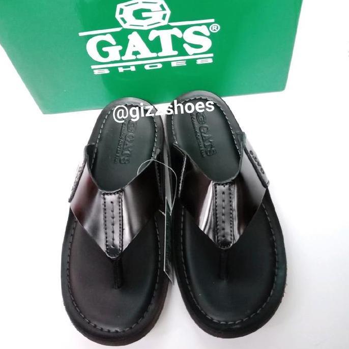 New  Sandal Jepit Pria Cowok Cowo Laki-laki Kulit Murah Gat's Gats HG-282 Hitam Black