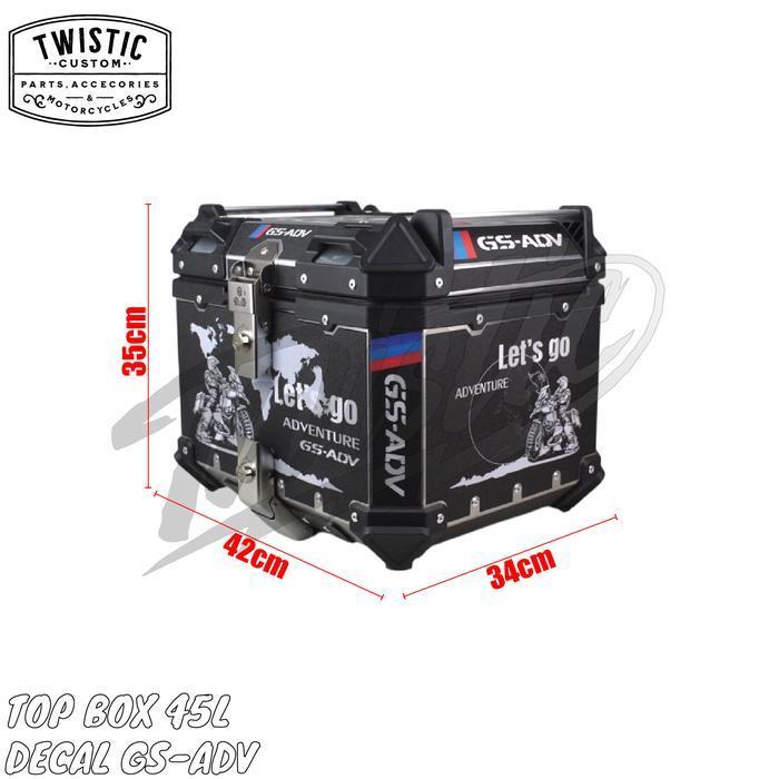 (Promo) Top Box Pannier Tas Boks Bagasi Box Belakang Touring Decal 45L 45 Liter Bmw G 310 R 1200 125