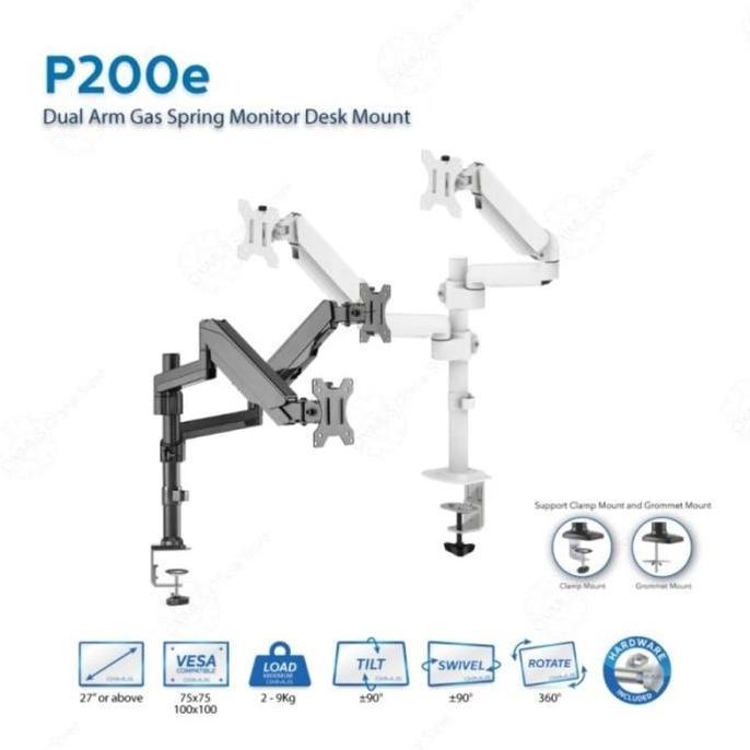 Bracket TV Monitor Gas Spring Oximus P200E Dual Monitor Oximus Dual Arm Gas Spring