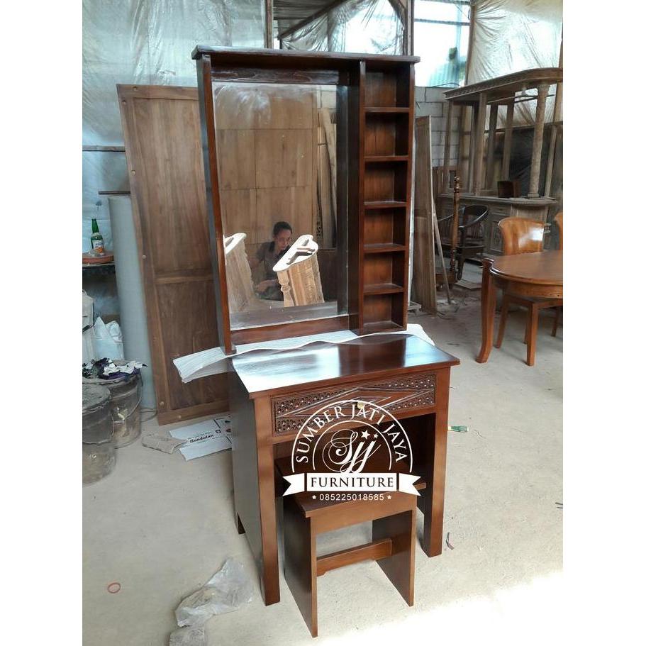 meja rias minimalis, tolet minimalis, mebel jepara