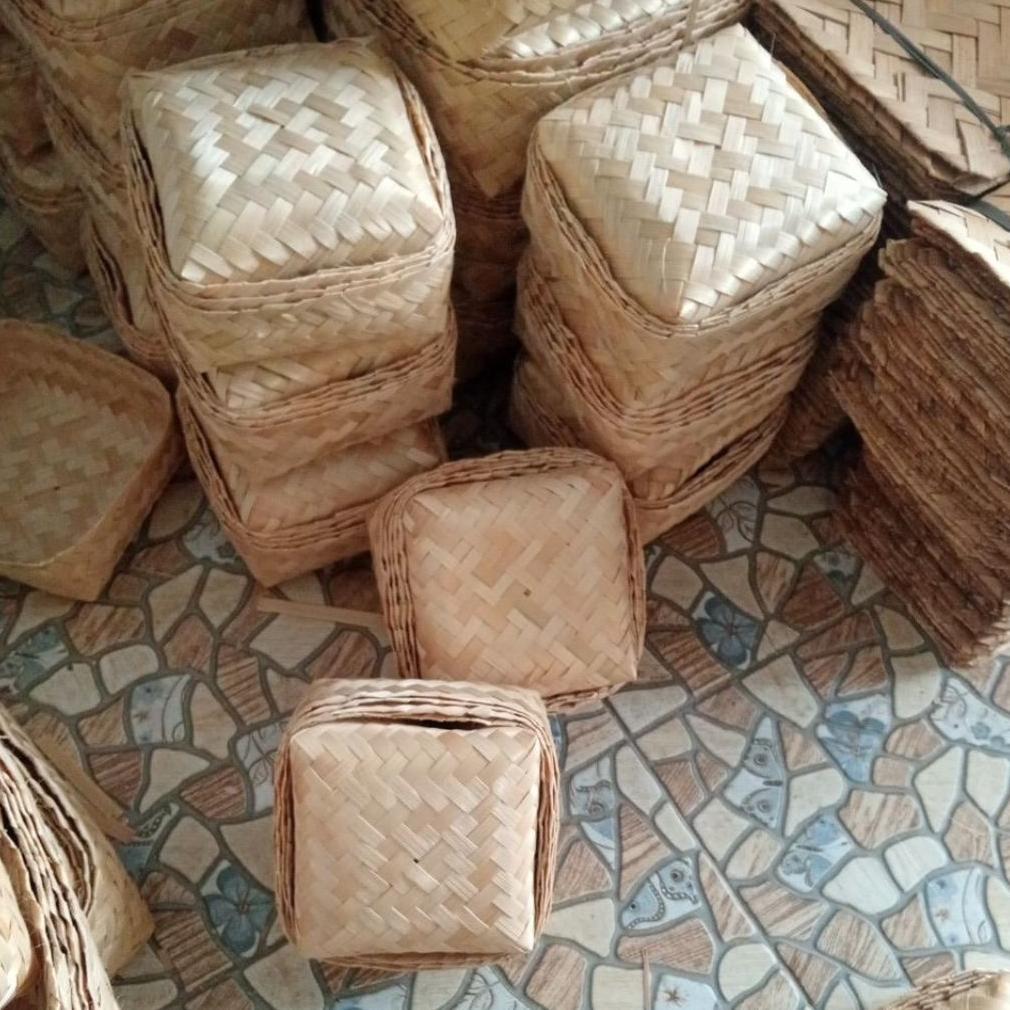 JR26 ( Sepasang ) Besek Nasi 15 X 15 Besek Nasi Berkat Besek Souvenir Besek Hampers Besek Snack