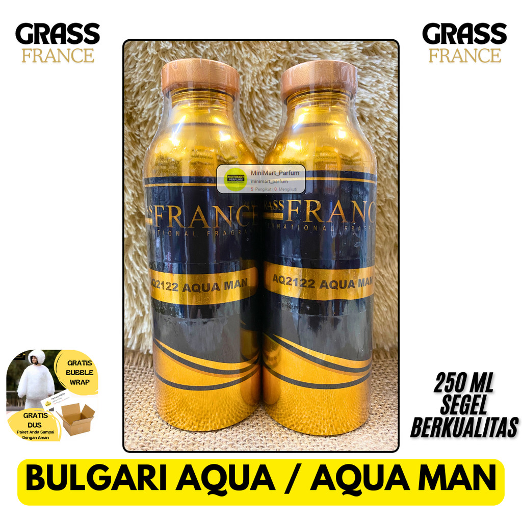 Bibit Parfum BULGARI AQUA Berkualitas 250 ML SEGEL Alumunium GRASS Fragrance AQUA MEN
