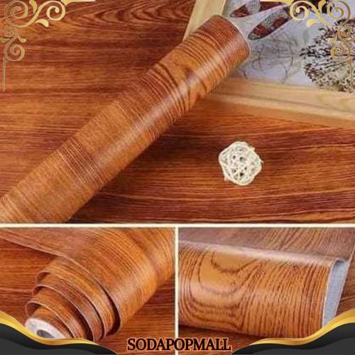 COD Stiker Meja Stiker Lemari Wallpaper Wallstiker 3 ROLL LEBIH HEMAT Motif Kayu Serat Kayu Batu Aes