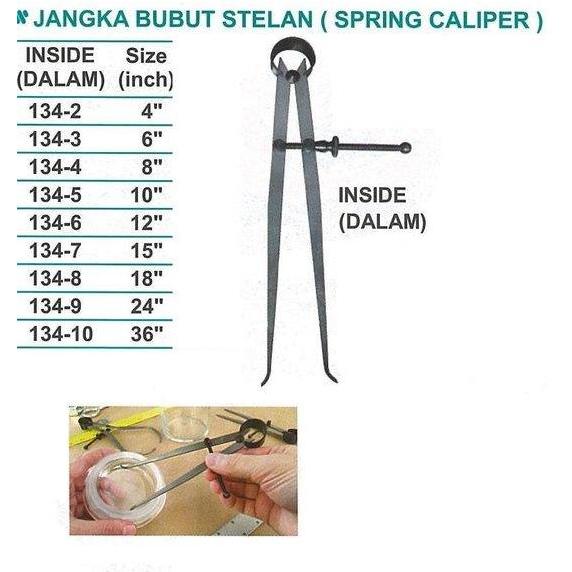 AXER Jangka Bubut Stelan Dalam - Spring Caliper Inside Size 10Inch - Wipro