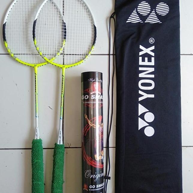 Sepasang Raket Yonex 2Pcs Brlogo Pbsi Tas Kok Shuttleco