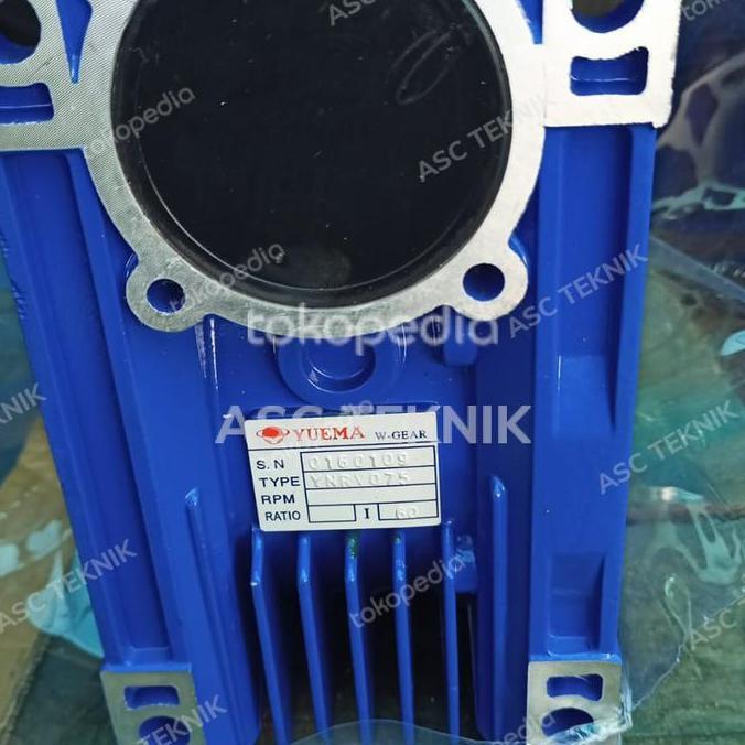 Tersedia Gear Box Worm Gear Yuema Nrv 075 Ratio 10 - 60