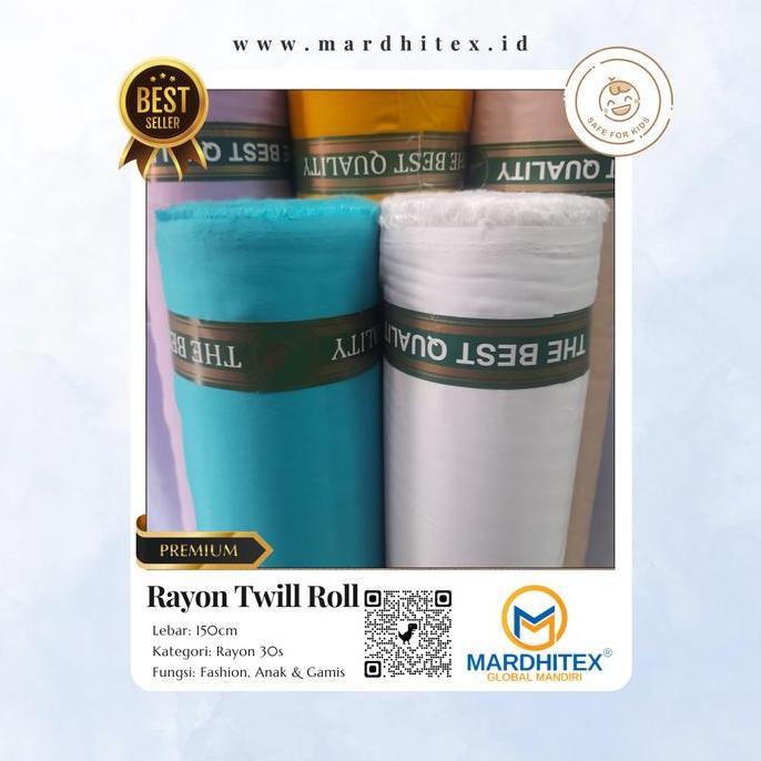 Kain Rayon Viscose Twill/Rayon Uniqlo, Bahan Mukena, Dress, Rok. Roll