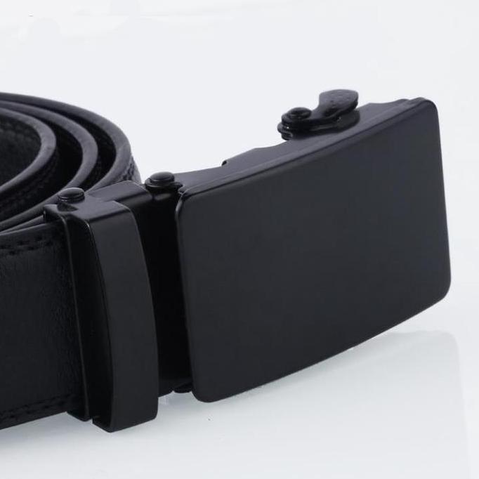 HOLO Gesper lkat Pinggang Pria Kulit Hitam Buckle Besi Sabuk Otomatis Belt