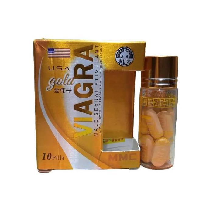 VIAGRA MMC GOLD ASLI ORIGINAL USA 1 BOTOL ISI 10 BUTIR PIL BIRU SUPLEMEN KESEHATAN OBAT STAMINA PRIA