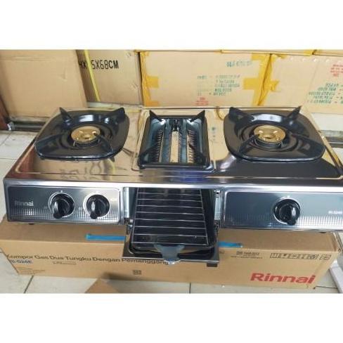 KOMPOR GAS 2 TUNGKU RINNAI RI-524E PLUS GRILLER DAN MINI OVEN BATAM