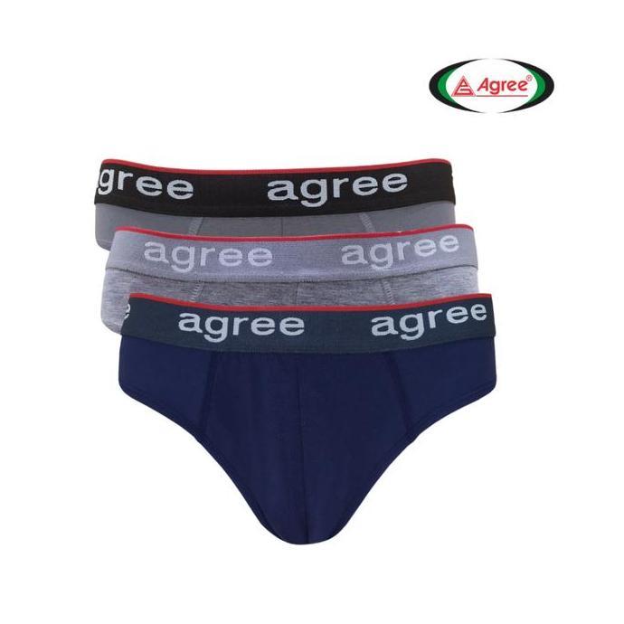 Promo isi 3Pcs Celana Dalam Pria Cowok Agree Millenial 2322 M-XXL  Karet Boxer Lembut Diskon
