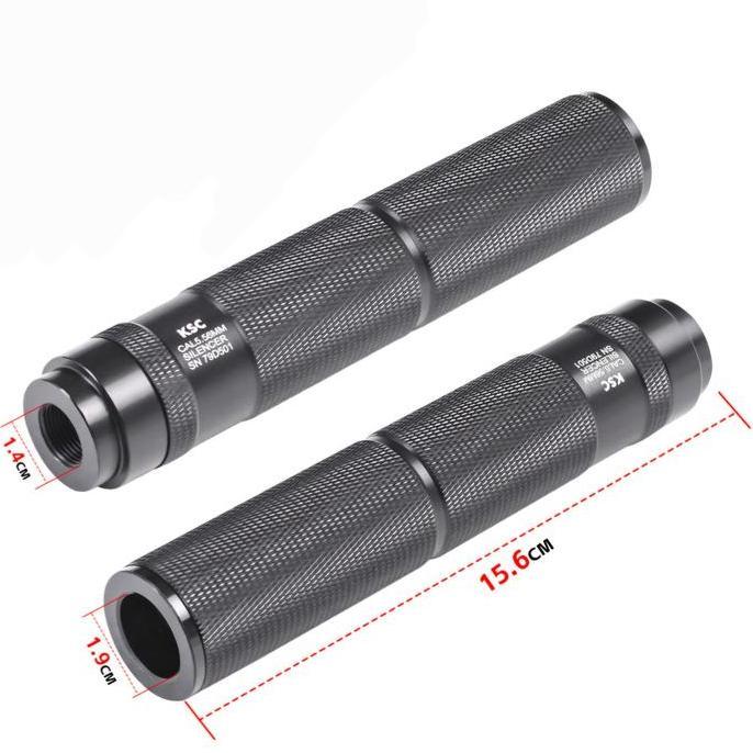 Silencer Ksc 14Mm Ccw Peredam Airsoft Metal Aeg Gbbr Wgg Wgb M4 Slr Ar15 Suppressor Kualitas Terbaik